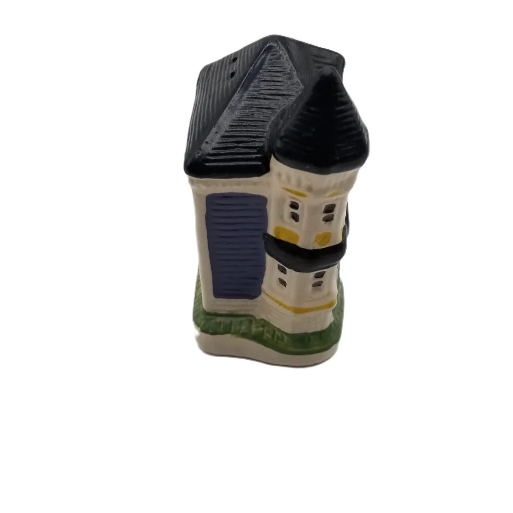 Ceramic Cottage House Salt Pepper Shakers Set Hand Painted Farmhouse Vintage